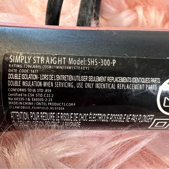 Simply Straight Brush Hair Straightener Model SHS 300P Beauty Hair Tool Ceramic - Picture 4 of 5